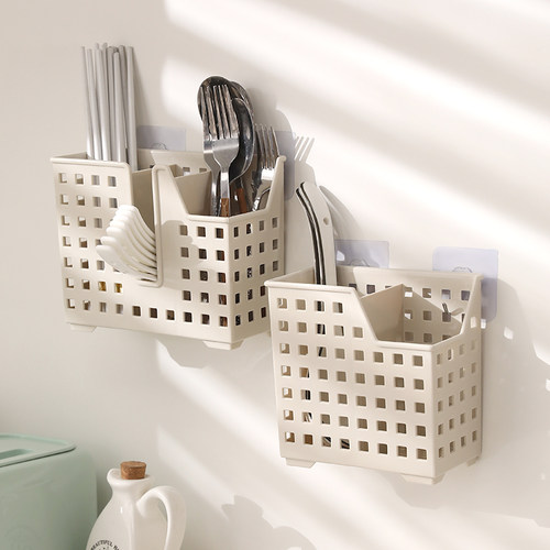 放筷子的收纳神器厨房沥水筷子篓收纳筒壁挂式餐具勺叉收纳盒防霉