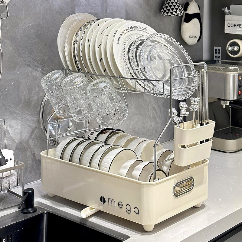 厨房沥水碗柜带盖碗筷收纳盒装餐具碗盘J箱放碗置物架子碗架碗碟