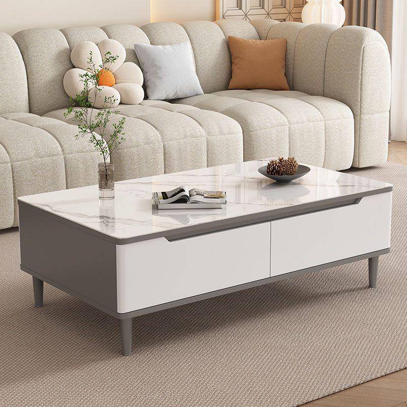 岩板茶几现代简约组合小户型客厅轻奢加厚家用意式长方形茶桌餐桌