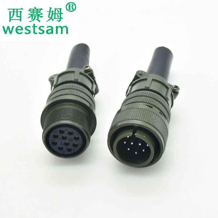 航空插头MS3106A-18-1S插头/对接座线线对接 镀银/镀金10芯连接器