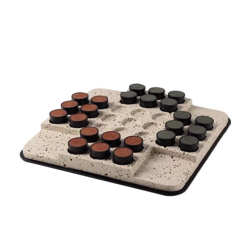 现代简约轻奢棕红胭脂摆件皮革棋子棋盘茶室书房桌面家居装饰品摆
