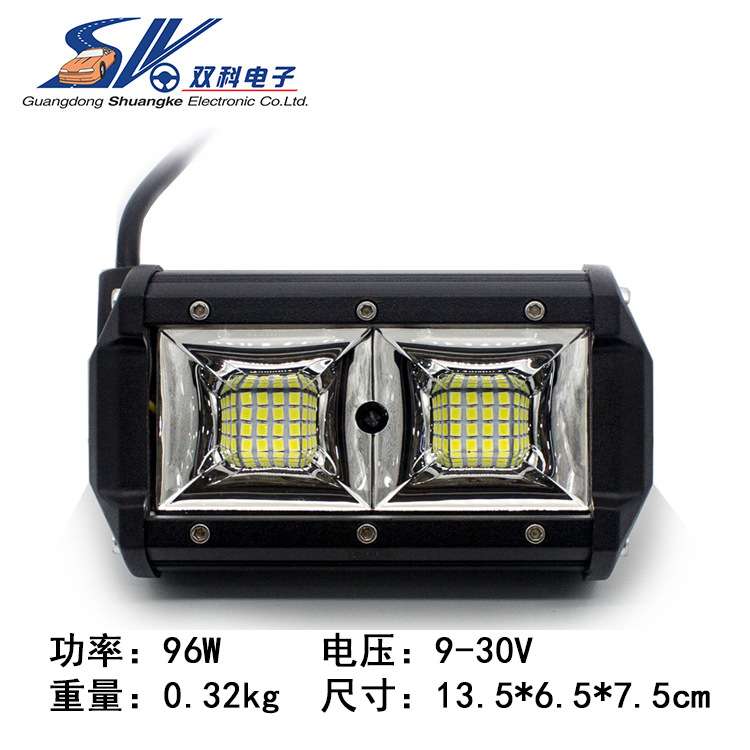 96W 32LED双孔汽车工作灯5寸卡车灯工程长条灯前照铺路射灯