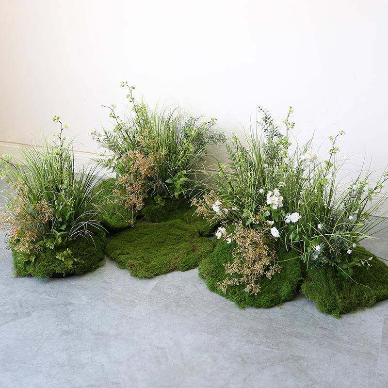真青苔草丛造景室内花园餐厅庭院假绿植插花软装仿生花丛景