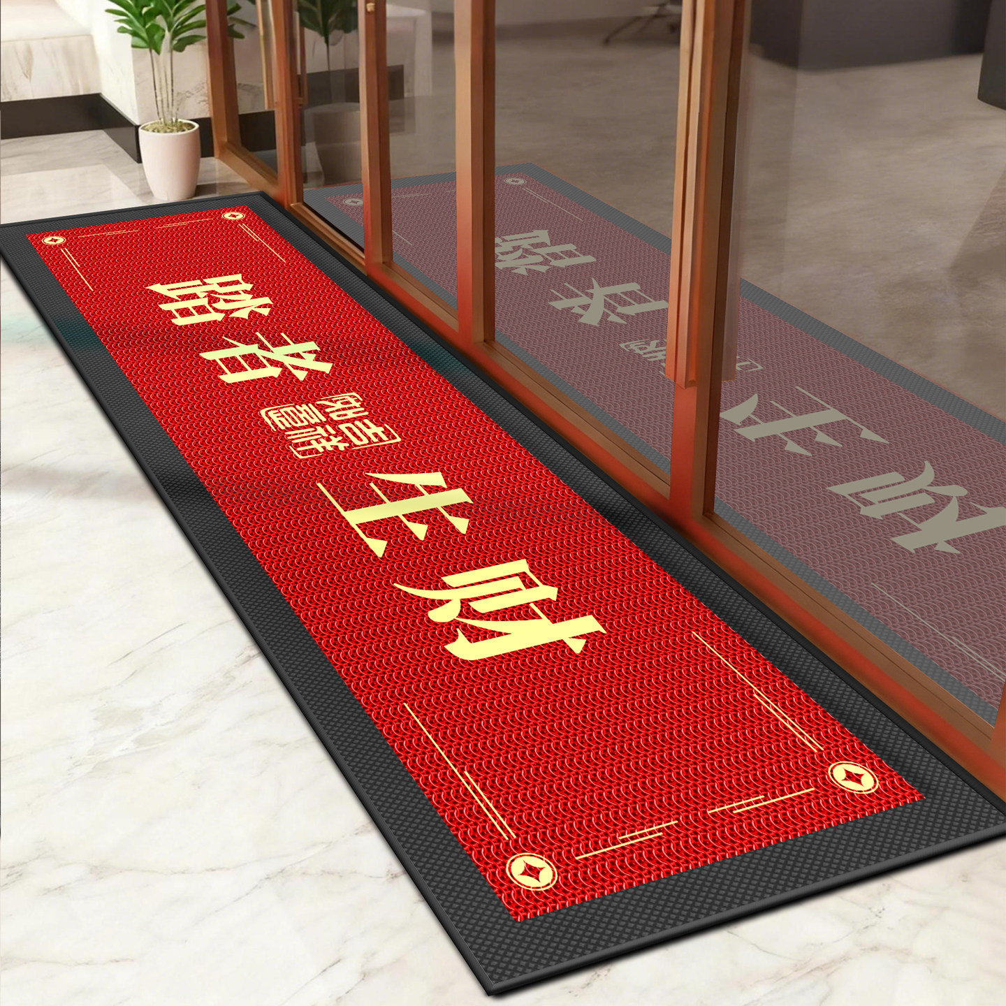 商用长条地垫门口迎宾地毯公司进门防滑脚垫店铺欢迎光临好运门垫