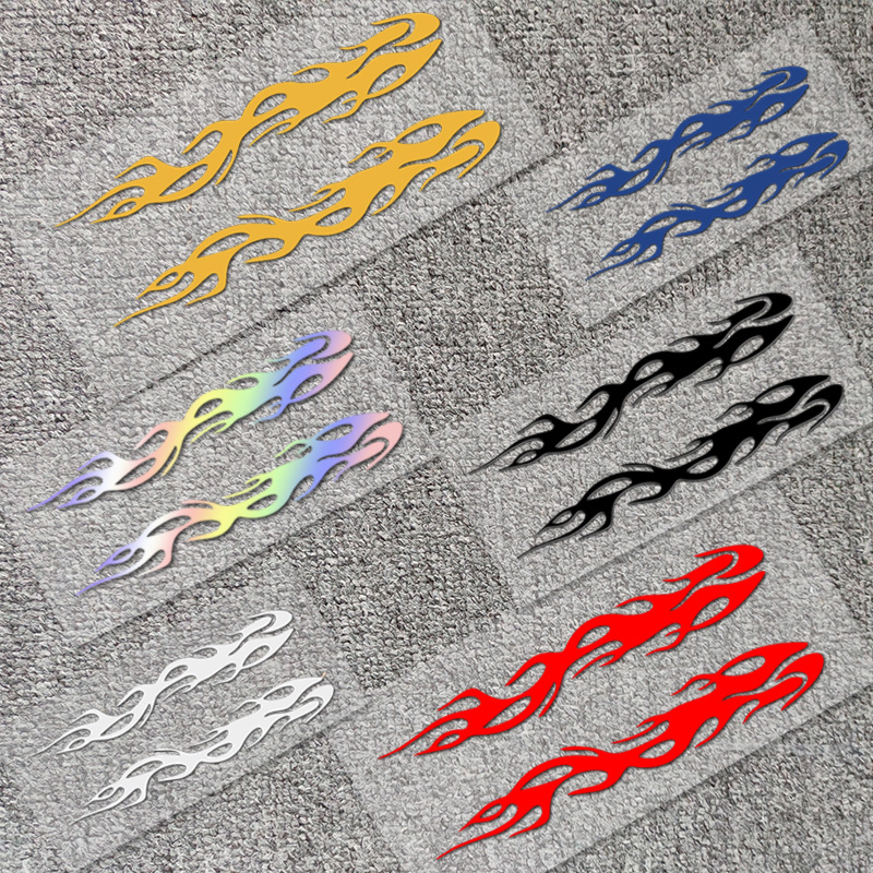 反光镭射火焰条车贴机车贴纸地平线街车电动汽车T侧面车身划痕贴