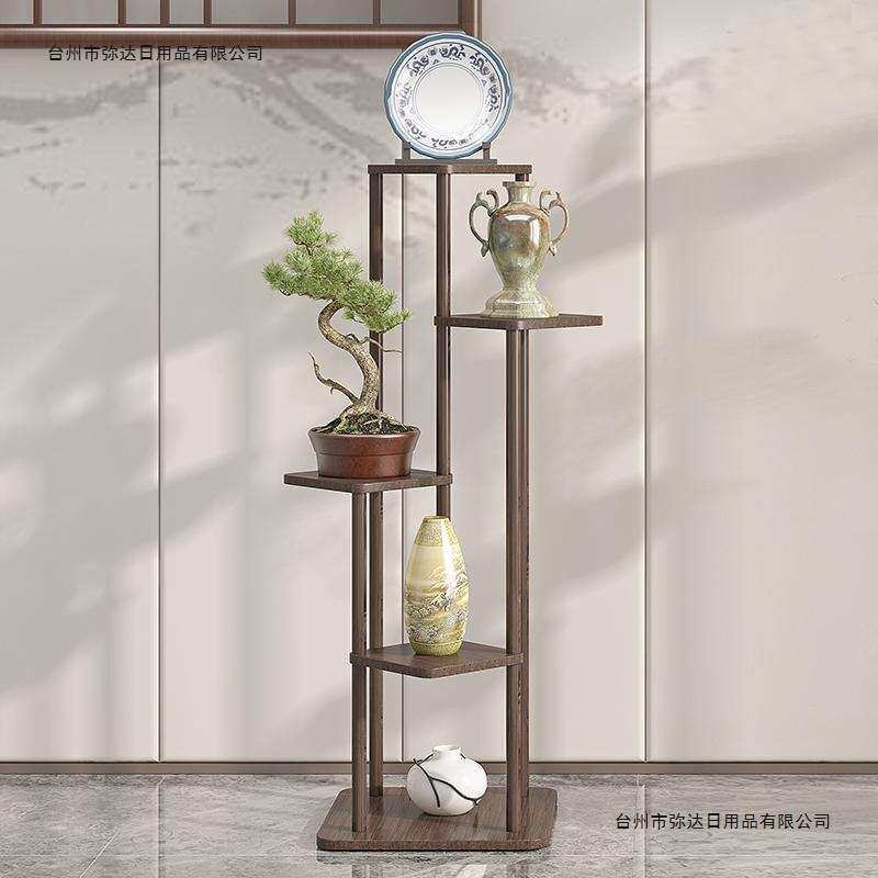 花架置物架阳台客厅落地式家用多肉托架支架实木靠墙电视柜旁花盆