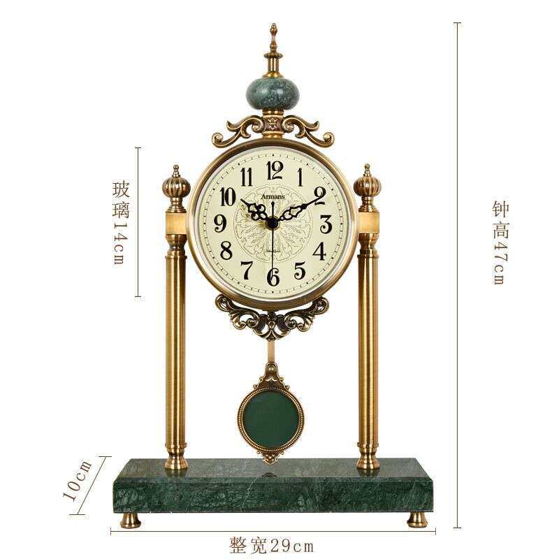 客厅轻奢金属座钟摆件时钟台钟坐钟创意装饰表静音时尚钟
