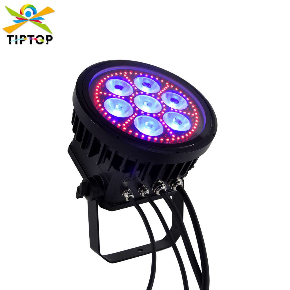 TIPTOP 7颗40瓦RGBL四色防水铸铝帕灯RGB三合一贴片辅光混色双效