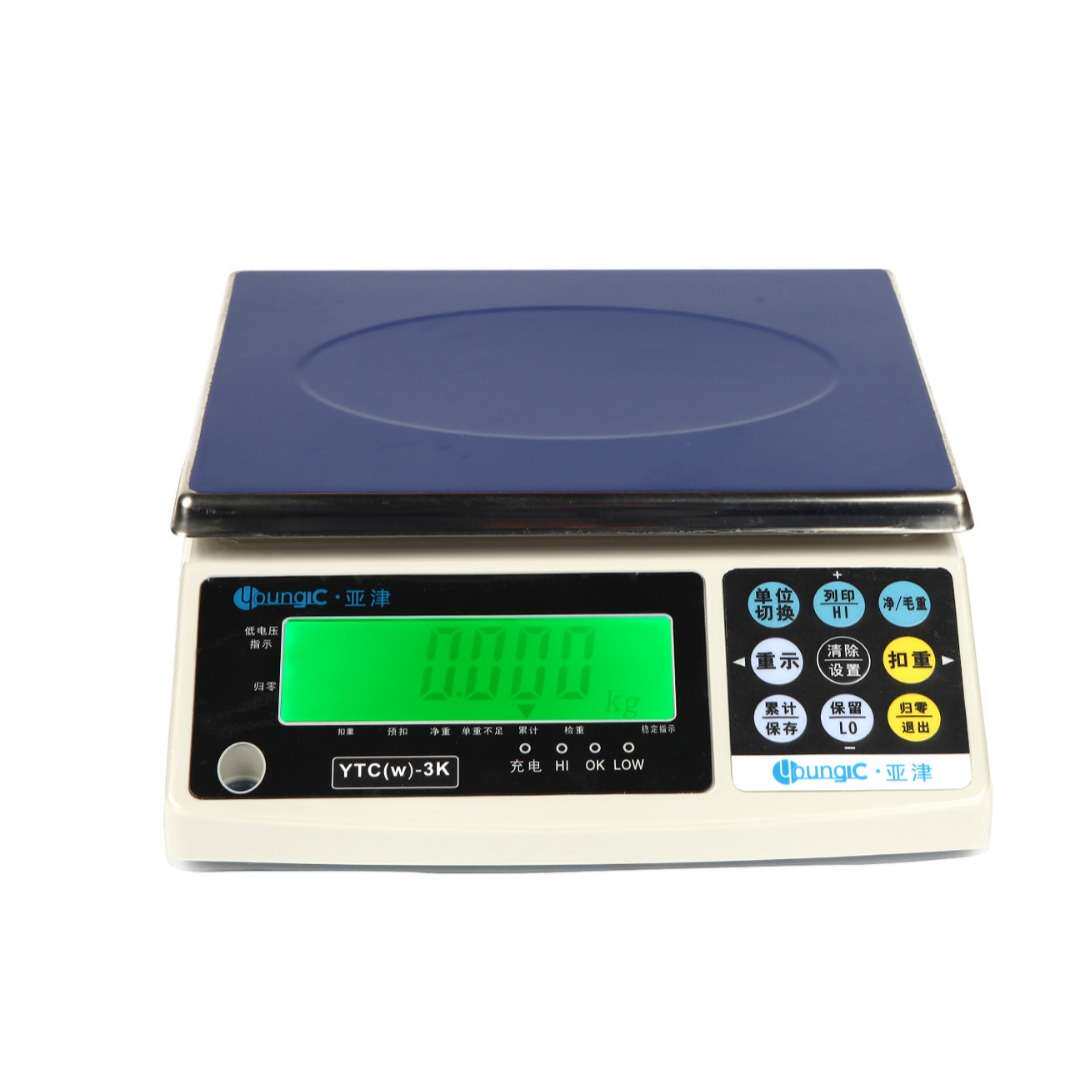 亚津电子称可选配打印报警3-30kg计重桌秤RS232/485接口电子秤