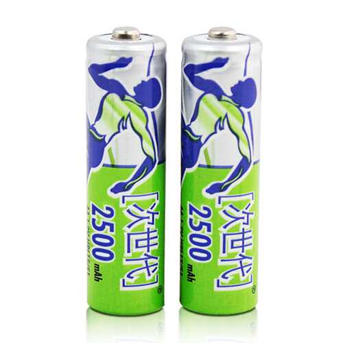 次世代 5号可充电电池 AA镍氢电池 2500mAh1.2V 万用表电池 2节装