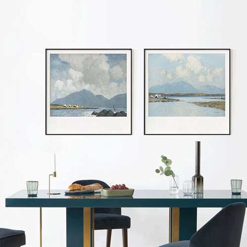 The Irish 北欧风景正方形装饰画简约玄关油画餐厅进门走廊挂画