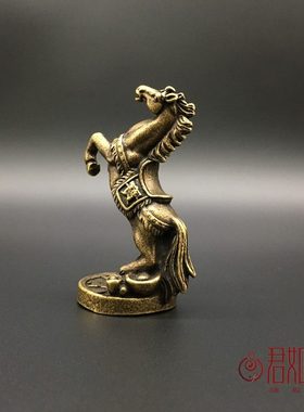 实心铜马小到成功立做旧小摆件马迷你站生 肖骏铜黄铜马实心马