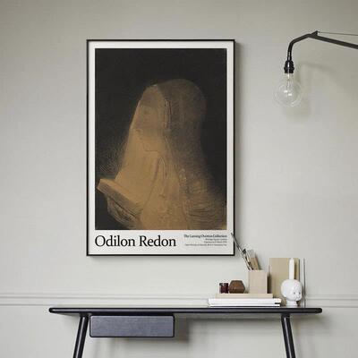 法国艺术家Odilon Redon花卉向日葵轻奢名画欧式复古静物装饰画