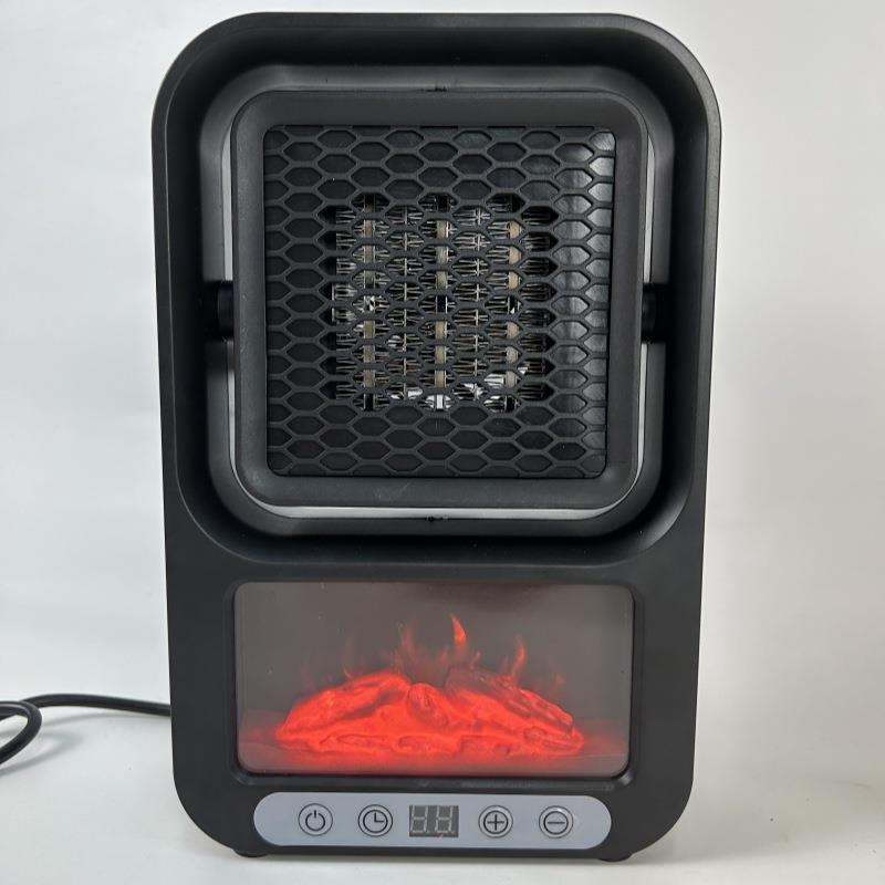 跨境火焰手提桌面速热暖风机取暖器迷你小型家用电热风扇速热