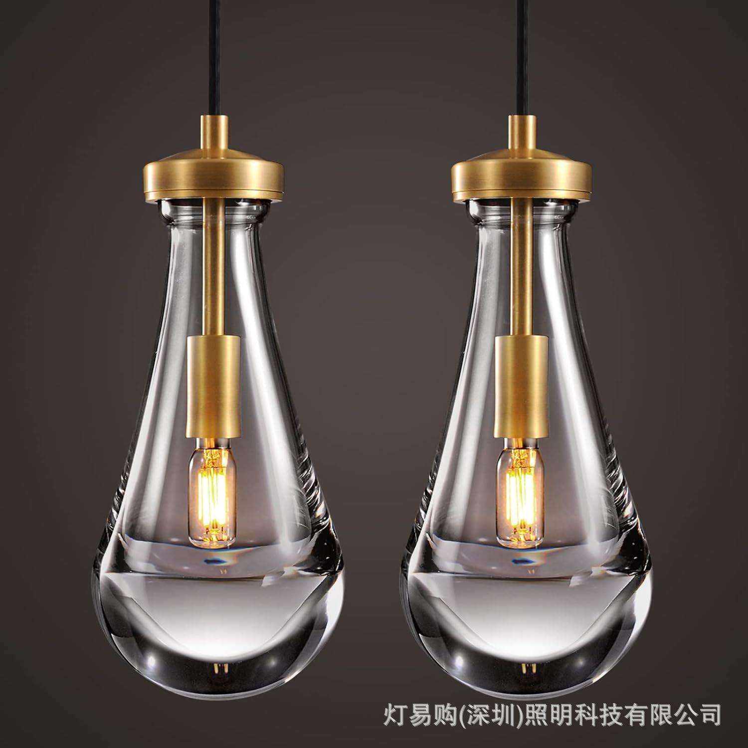 跨境卧室书房床头现代轻奢小吊灯简约单头客厅餐厅吧台水滴吊灯