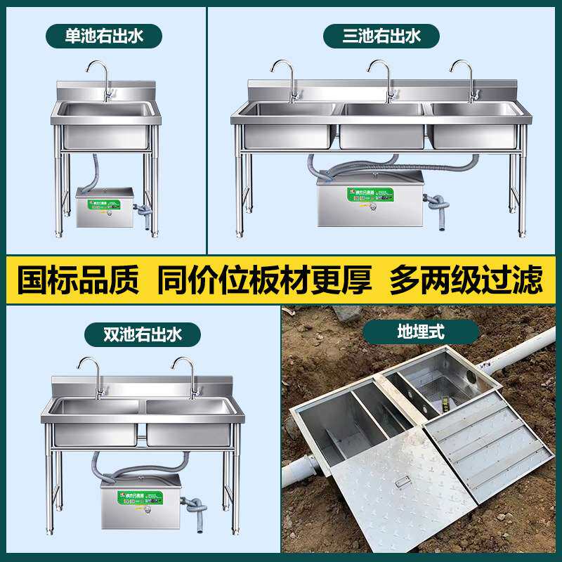 油水分离器厨房餐饮商用饭店水油污水沉淀过滤器不锈钢地埋隔油池