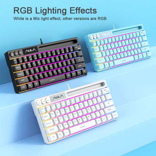 AULA F3061 61Keys Wired RGB Gaming Keyboard Membrane Keyboar
