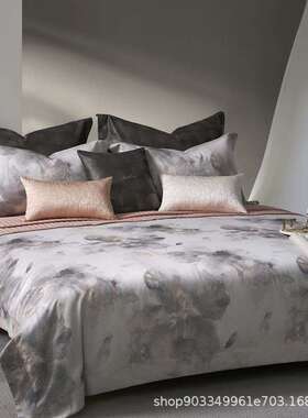 高端轻奢享柔眠140支色织大提花高支纯棉长绒棉四件套全棉床品MLC