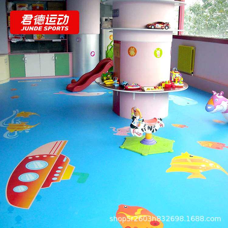健身房地胶垫私教360功能图案少儿体适能训练防滑PVC塑胶运动地板