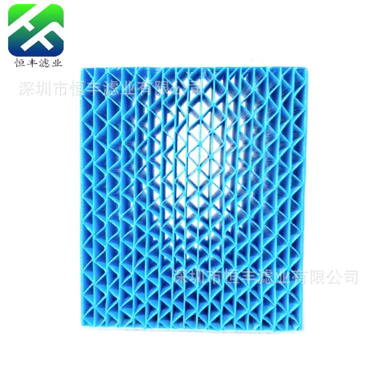 吸水加湿网抗菌加湿滤网加湿网吸水网抗菌PP瓦楞蓝色材料PP瓦楞网