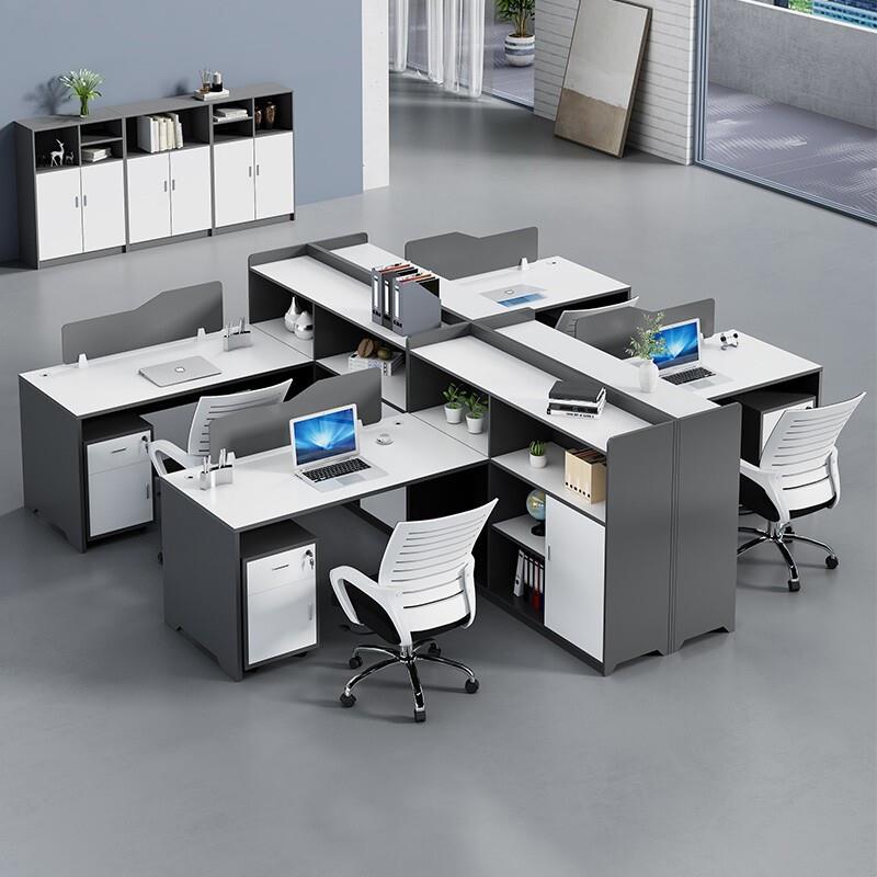 职员办公桌椅组合简约现代6双4人位屏风财务卡座桌子办公室员工桌