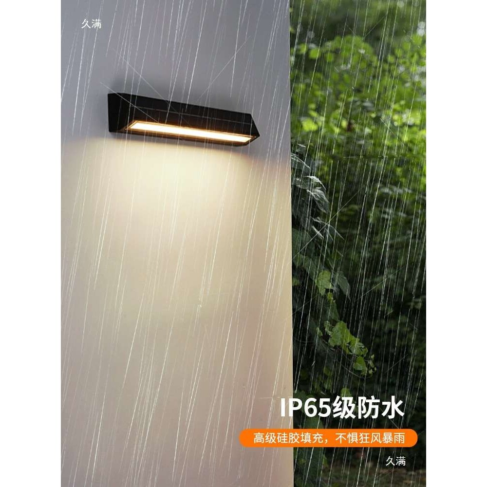 太阳能壁灯墙灯别墅庭院户外商铺门头门口门牌室外一字长条灯