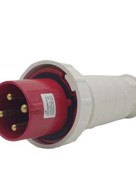 乐瑶电气工业防水插头044 4P125A移动明装对接IP67 380V四孔插头