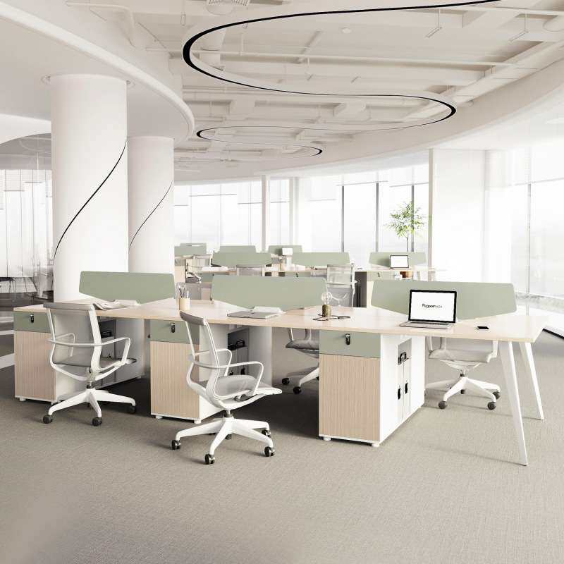 职员办公桌椅组合简约现代办公室挡板屏风员工位双4四6人位电脑桌