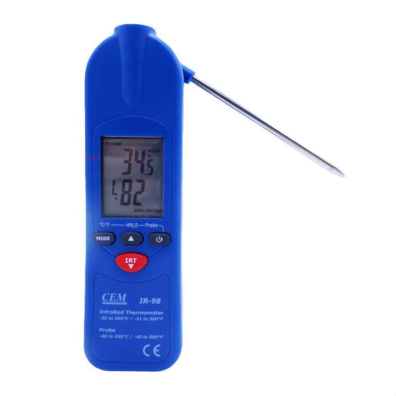 CEM华盛昌IR-98红外线温度计 袖珍型可折叠温度计 插入式测温仪