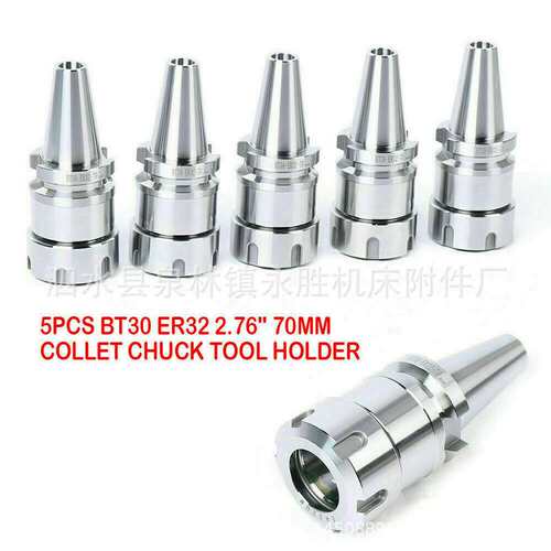 5个BT30-ER32夹头卡盘工具架2.76英寸/ 70毫米长度平衡12000RPM
