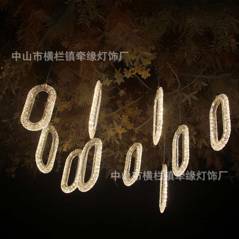 婚庆吊顶椭圆旦形灯串亚克力跑道灯婚礼堂宴会厅酒店舞台装饰道具