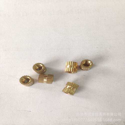 m4×8盲孔单通注塑铜嵌件 铜镶件 滚花铜螺母 铜卡件厂价现货