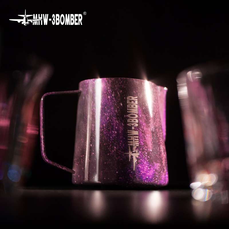MHW-3BOMBER轰炸机星空拉花缸 专业咖啡打奶缸不锈钢圆嘴拉花缸杯