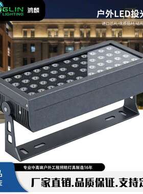 鸿麟工厂LED长方形投光灯射树灯小透镜48W功率外墙建筑楼体投射