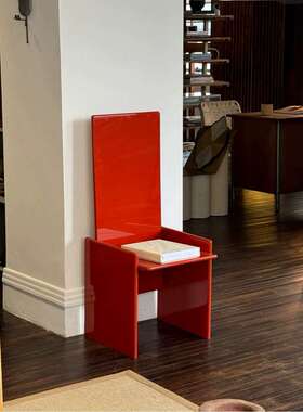 宜道IDAO中古实木餐椅设计师款高背餐厅装饰椅复古书房椅梳妆椅子