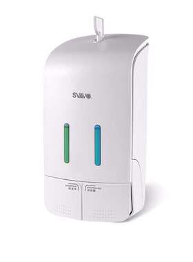 PL-151052手按压式免打孔皂液器壁挂式550ML双格出液机盒