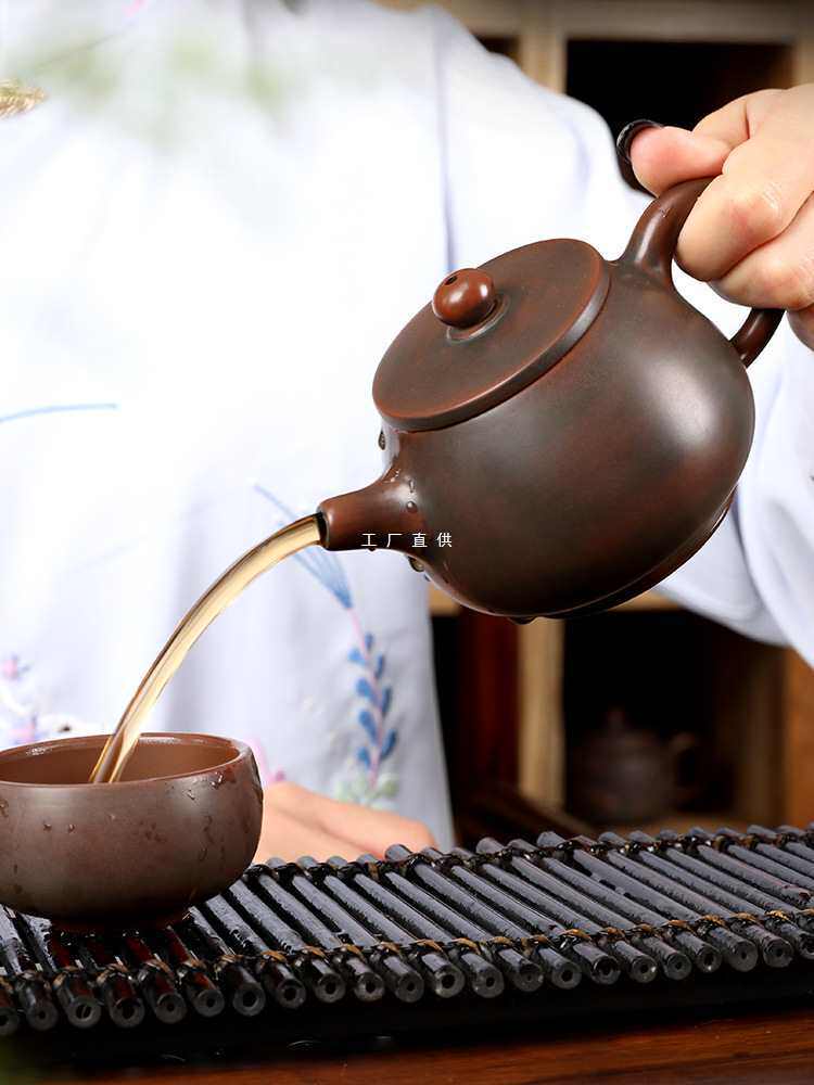 直销周广西钦州坭兴陶茶壶纯手工茶具紫砂壶建水紫陶泡茶套装陶瓷