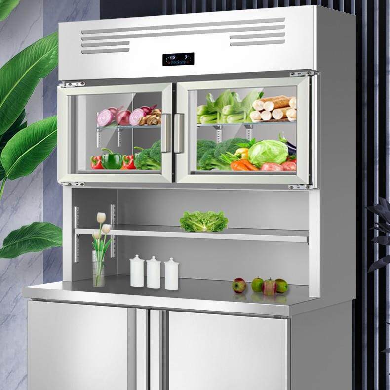 不锈钢子母柜冰箱商用冷藏冷冻一体展示柜多功能工作台大冰柜冰箱