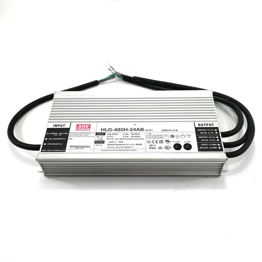 现货HLG-480H-24AB 明纬电源驱动器24V调光防水电源