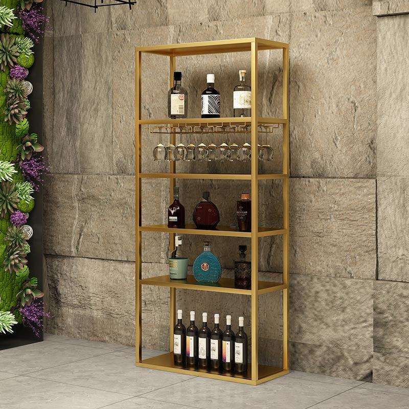 厂家直销书房落地式多层酒柜酒庄金属红酒收纳展示架陈列铁艺书架