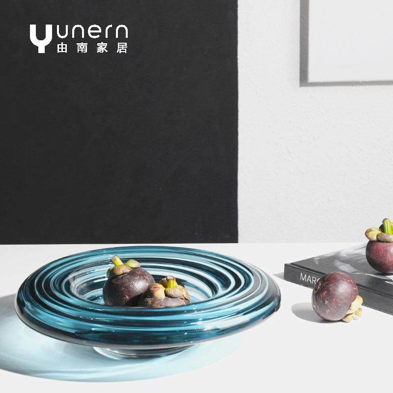 简约现代蓝色玻璃水果盘客厅桌面摆件茶几收纳托盘果篓样板房摆饰,鲜花速递/花卉仿真/绿植园艺,割草机/草坪机,淘宝优惠券,粉丝福利购,淘宝优惠卷