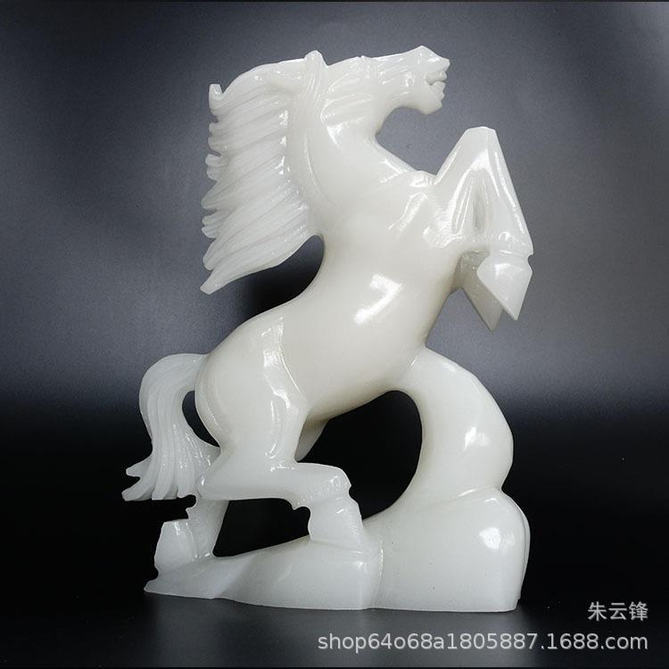 汉白玉马 奔马 跑马 白玉马 休闲马 办公桌摆件石雕马