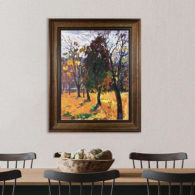 肌理画手绘油画风景橡子树玄关装饰画实木框现代简约客厅挂画