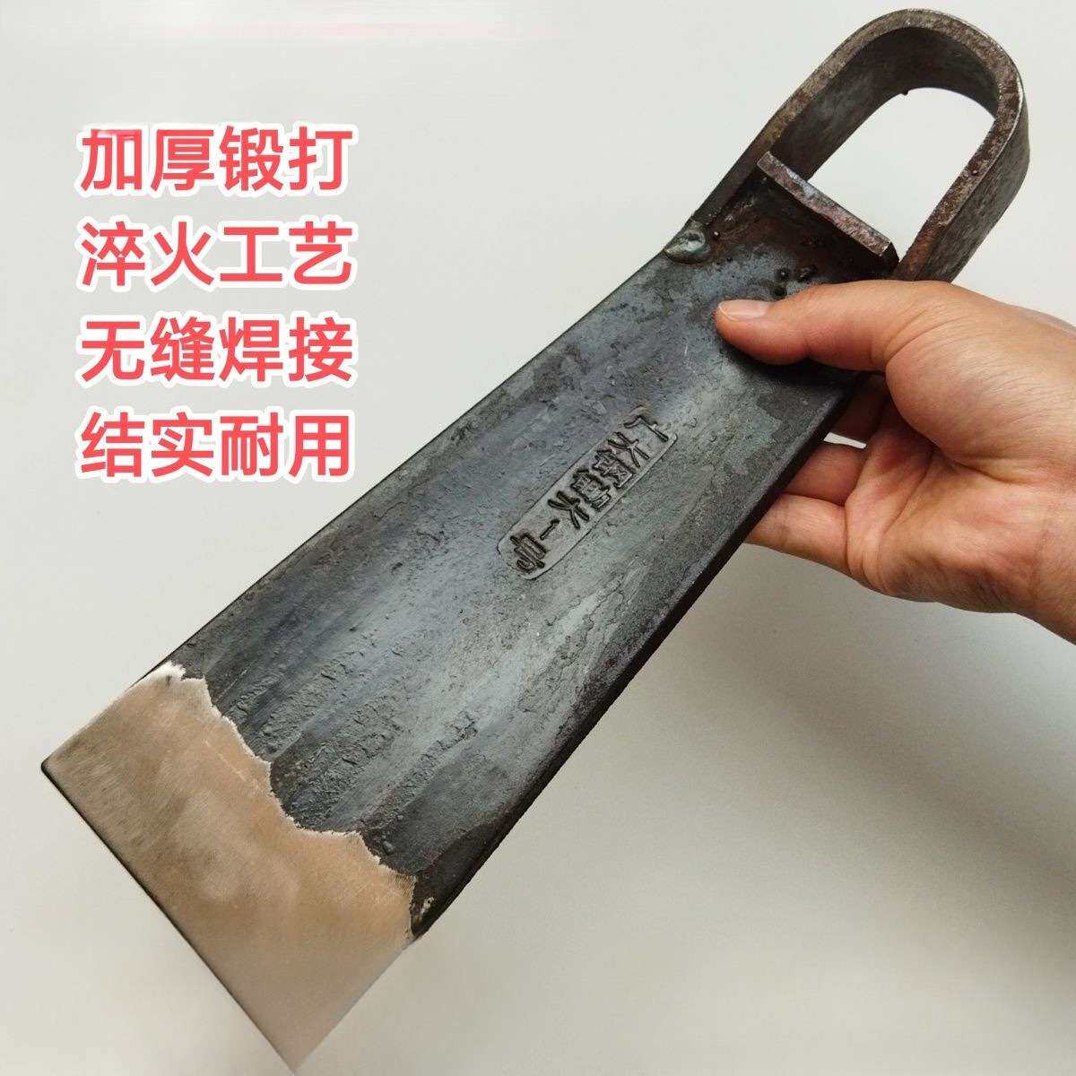 弹簧钢锄头加厚锻打开荒挖笋条锄农用家用多功能老式旧全锰钢锄头
