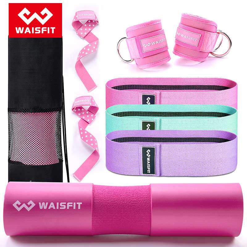 健身脚环脚踝扣腿部肌肉训练器杠铃护肩泡绵举重深蹲垫龙门架拉力