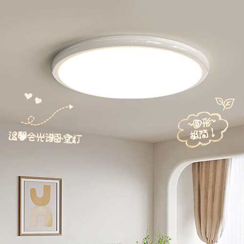 卧室灯简约现代2025新款个性led圆形阳台吸顶灯极简书房灯具