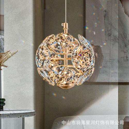 床头小吊灯卧室轻奢水晶吊线灯设计师家装样板间中山灯具LED