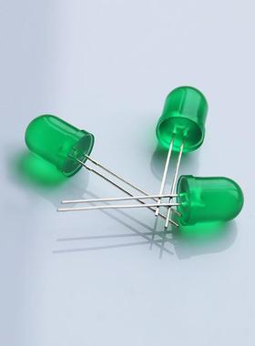 加工K脚弯脚切脚发光二极管 F10绿发绿 10MMLED灯珠 白发绿光