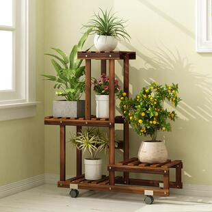 欧式白色花架子多层室内客厅落地阳台置物绿萝实木花盆架挂架家用