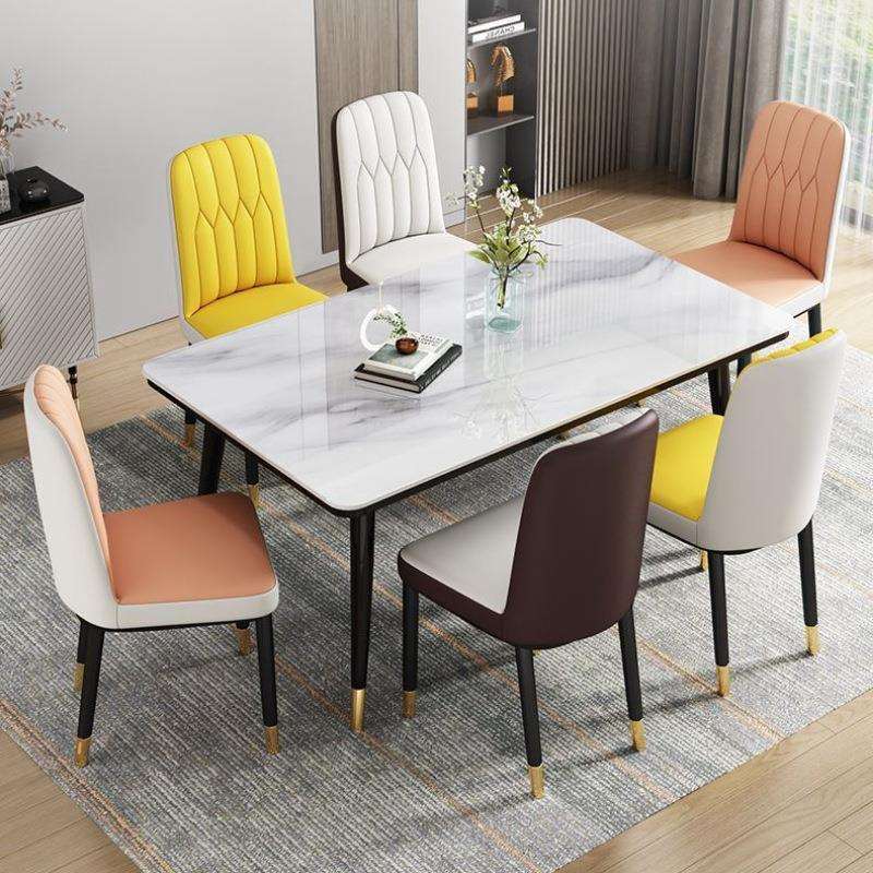 餐桌小户型家用现代简约桌子北欧轻奢餐桌椅组合4人6人长方形饭桌